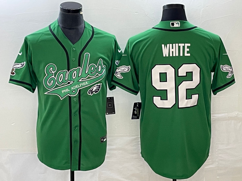 Men's Philadelphia Eagles Reggie White #92 Kelly Green Jersey Joint Edition